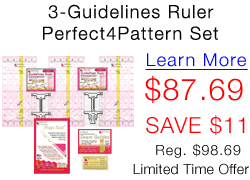 3-Guidelines Ruler Perfect4Pattern Set by Guidelines4Quilting