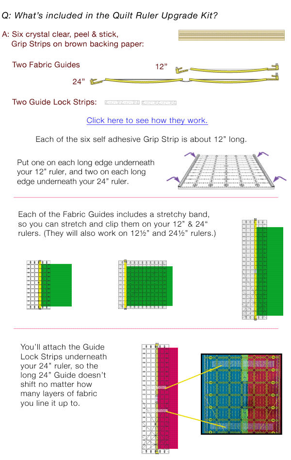Quilt Ruler Upgrade Kit Contents