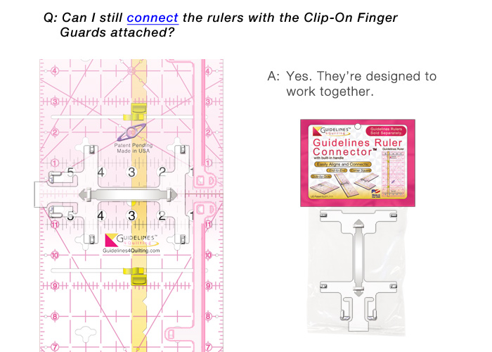 Guidelines Rulers and Connector with Finger Guardsby Guidelines4Quilting