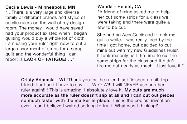 Grip Strips for regular quilt rulers by Guidelines4Quilting