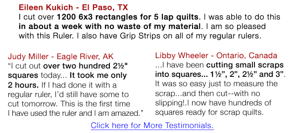 Testimonials on Guidelines Rulers by Guidelines4Quilting