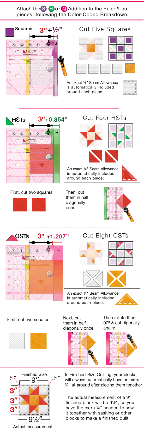 Pick-a-Block Any Block and Make it Any Size You Want - Guidelines4Quilting