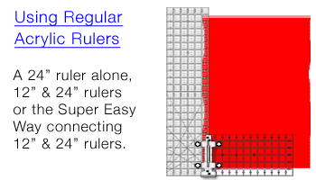 How to square up using regular acrylic rulers and Quilr Ruler Connector by Guidelines4Quilting