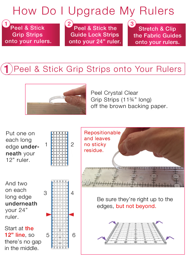 How to use Quilt Ruler Upgrade Kit by Guideliens4Quilting